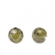 Cubic Zirconia beads 4mm Army green